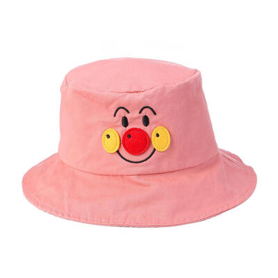 Cotton Basin Hat Cartoon Embroidered Smile Fisherman Cap Children Sun Hat