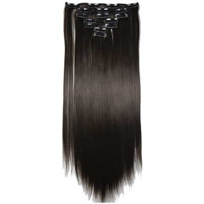 〖Follure〗Full Head Women Clip Synthetic High Temperature Wire Straight Hair Piece