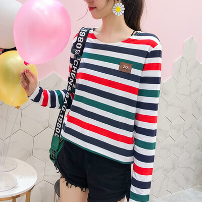 Autumn Womens Clothing Large Size Was Thin Bottoming Shirt Female Small Striped Long-sleeved T-shirt
Autumn Womens Clothing Large Size Was Thin Bottoming Shirt Female Small Striped Long-sleeved T-shirt