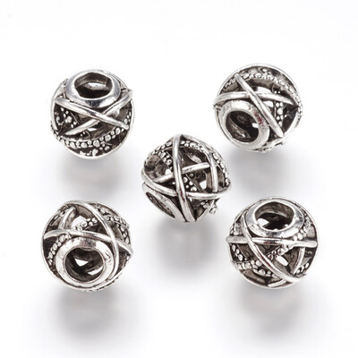 Tibetan Style Alloy European Beads Round Hollow Large Hole Beads Antique Silver 11x10mm Hole 5mm
Tibetan Style Alloy European Beads Round Hollow Large Hole Beads Antique Silver 11x10mm Hole 5mm