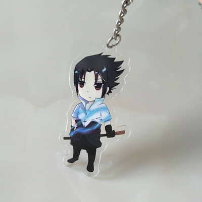 Anime Naruto Uchiha Sasuke Keychain Acrylic Key Ring Gift