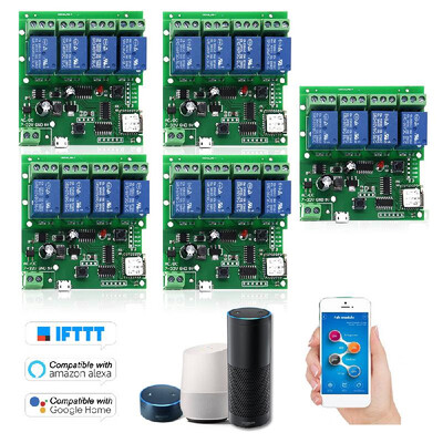 5PCS eWeLink Smart Remote Control Wireless Switch Universal Module 4ch DC 5V 12V 32V Wifi Switch Timer Phone APP Remote Control Su
5PCS eWeLink Smart Remote Control Wireless Switch Universal Module 4ch DC 5V 12V 32V Wifi Switch Timer Phone APP Remote Control Su