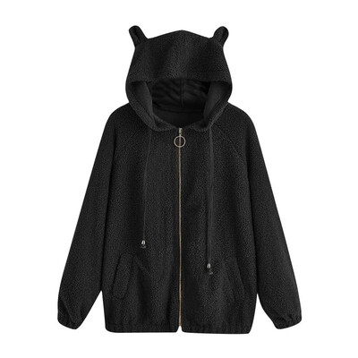 Toponeto Womens Casual Solid Color Long Sleeve Bear Ears Zip Pocket Hooded Jacket Coat
Toponeto Womens Casual Solid Color Long Sleeve Bear Ears Zip Pocket Hooded Jacket Coat
