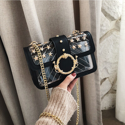 Small bag female 2019 new fashion rivet shoulder net red transparent bag texture wild chain slung small square bag
Small bag female 2019 new fashion rivet shoulder net red transparent bag texture wild chain slung small square bag