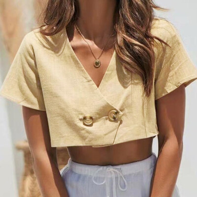 Nomeni Fashion Womens Ladies Short Sleeve V-Neck Button Tee Casual Short T-Shirt Top
Nomeni Fashion Womens Ladies Short Sleeve V-Neck Button Tee Casual Short T-Shirt Top