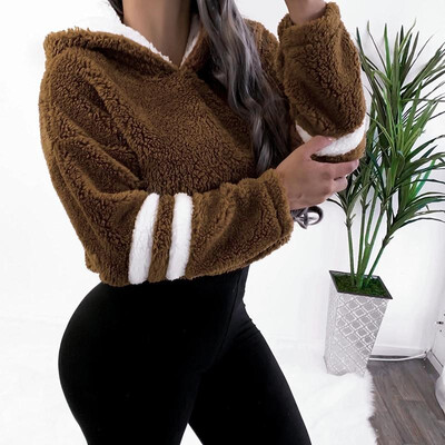 Women Crop Hoodies Hooded Sweatshirt Fleeces Striped Loose Warm Autumn Winter Pullovers Short Casual Tops Outwear
Women Crop Hoodies Hooded Sweatshirt Fleeces Striped Loose Warm Autumn Winter Pullovers Short Casual Tops Outwear
