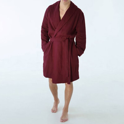 Toponeto Mens Casual Pure Color Cotton Linen Long Bathrobe Home Nightgown Pajamas Robe
Toponeto Mens Casual Pure Color Cotton Linen Long Bathrobe Home Nightgown Pajamas Robe