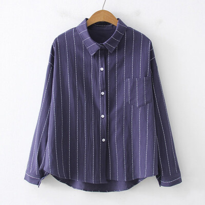 Tailored Women Autumn Long Sleeve Striped Print Loose Button Shirt Casual Blouse Tops
Tailored Women Autumn Long Sleeve Striped Print Loose Button Shirt Casual Blouse Tops