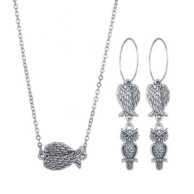Vintage Earrings Necklace Set Lady Personality Charm Fashion Jewelry Set Silver Moon Star Owl Necklace Punk Mens Jewelry
Vintage Earrings Necklace Set Lady Personality Charm Fashion Jewelry Set Silver Moon Star Owl Necklace Punk Mens Jewelry