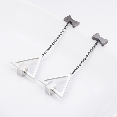 304 Stainless Steel Stud Earrings Dangle Earrings with Resin Bowknot Triangle Gunmetal & Stainless Steel Color 4243mm Pin
304 Stainless Steel Stud Earrings Dangle Earrings with Resin Bowknot Triangle Gunmetal & Stainless Steel Color 4243mm Pin