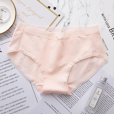 Women Solid Color Cotton Panties Mid Rise Bowknot Lace Trim Breathable Briefs Underwear Lingerie
Women Solid Color Cotton Panties Mid Rise Bowknot Lace Trim Breathable Briefs Underwear Lingerie