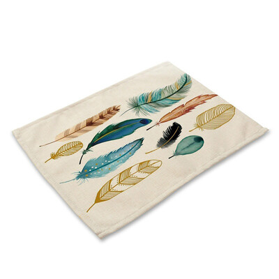 Toponeto Feather Pattern Cotton Linen Table Placemats Dinner Kitchen Pad Coaster Mats A
Toponeto Feather Pattern Cotton Linen Table Placemats Dinner Kitchen Pad Coaster Mats A