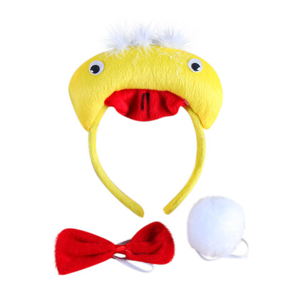 Siaonvr Perform Prop Animal Set Zoo Headband Ears Bow Tail Fancy Dress for Kids