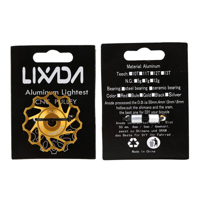 Lixada MTB Mountain Bike Road Bicycle Rear Derailleur 7075 Aluminum Alloy 11T Guide Roller Idler Pulley Jockey Wheel Part Accessor
Lixada MTB Mountain Bike Road Bicycle Rear Derailleur 7075 Aluminum Alloy 11T Guide Roller Idler Pulley Jockey Wheel Part Accessor