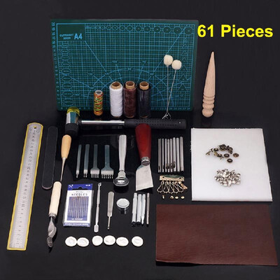 61Pcs Leather Craft Handmade Tools Kit Stitching Thinning Skiving Sharp Tool Sewing Waxed Thread Awl Finger Cots Stamping Punch To
61Pcs Leather Craft Handmade Tools Kit Stitching Thinning Skiving Sharp Tool Sewing Waxed Thread Awl Finger Cots Stamping Punch To