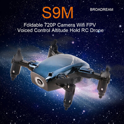 BROADREAM S9M Foldable 24G 720P Camera Wifi FPV Voiced Control Mini Drone Altitude Hold RC Training Quadcopter
BROADREAM S9M Foldable 24G 720P Camera Wifi FPV Voiced Control Mini Drone Altitude Hold RC Training Quadcopter
