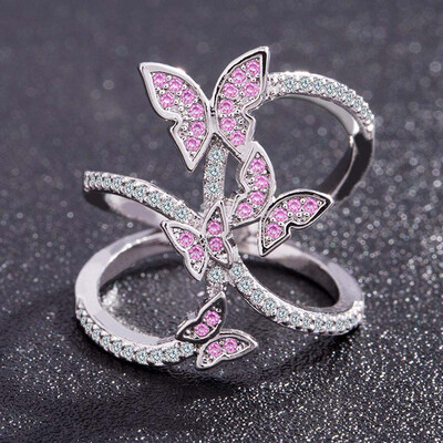 Butterfly Crystal Zircon Wings Ring For Women Love Jewelry Girls Trendy Wedding Bands Fashion Party Rings Jewelry Size 6-10
Butterfly Crystal Zircon Wings Ring For Women Love Jewelry Girls Trendy Wedding Bands Fashion Party Rings Jewelry Size 6-10
