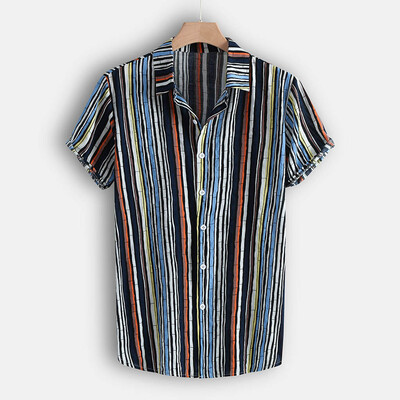 Toponeto Fashion Mens Casual Button Hawaii Striped Print Beach Short Sleeve Top Blouse
Toponeto Fashion Mens Casual Button Hawaii Striped Print Beach Short Sleeve Top Blouse