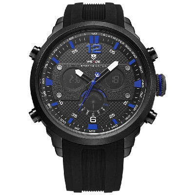 WEIDE WH6303 Quartz Digital Electronic Watch Three Sub-Dials Dual Time Week Time Display 3ATM Waterproof Timer Business Men Fashio
WEIDE WH6303 Quartz Digital Electronic Watch Three Sub-Dials Dual Time Week Time Display 3ATM Waterproof Timer Business Men Fashio