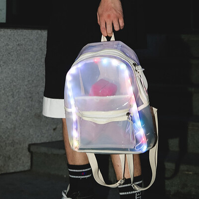 Tailored Glitter Jelly Womens Bag Lantern LED Light Transparent Backpack Electronic Bag
Tailored Glitter Jelly Womens Bag Lantern LED Light Transparent Backpack Electronic Bag
