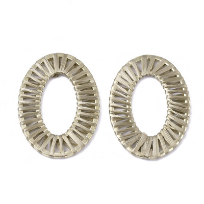 Handmade Raffia Woven Linging Rings with Alloy Findings Oval Ring Light Gold DarkKhaki 48x34x2mm Inner Diameter 285x155mm
Handmade Raffia Woven Linging Rings with Alloy Findings Oval Ring Light Gold DarkKhaki 48x34x2mm Inner Diameter 285x155mm