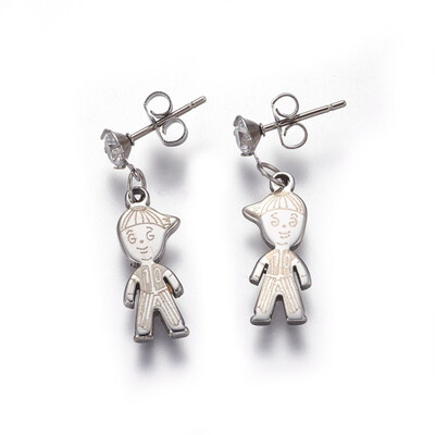 304 Stainless Steel Dangle Stud Earrings with Ear Nuts&Cubic Zirconia Boy Stainless Steel Color 28mm Pin 08mm
304 Stainless Steel Dangle Stud Earrings with Ear Nuts&Cubic Zirconia Boy Stainless Steel Color 28mm Pin 08mm