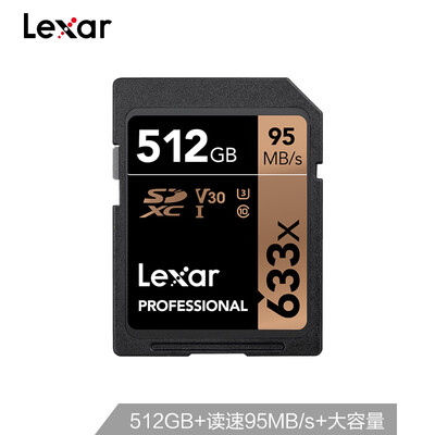 Lexar 512GB read 95MBs write 45MBs SDXC Class10 UHS-I U3 V30 SD high speed memory card 633x
Lexar 512GB read 95MBs write 45MBs SDXC Class10 UHS-I U3 V30 SD high speed memory card 633x