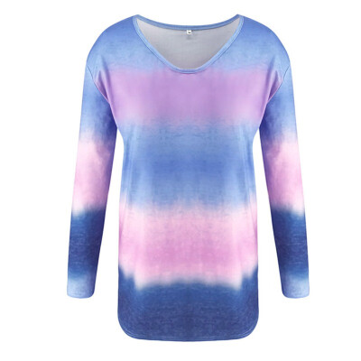 MMWomen Fashion Gradient Print T-Shirt Female Autumn Long Sleeve V Neck Top For Women Ladies Casual Loose Tops
MMWomen Fashion Gradient Print T-Shirt Female Autumn Long Sleeve V Neck Top For Women Ladies Casual Loose Tops