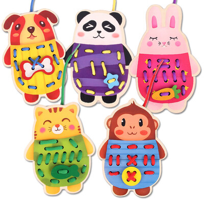 YIWULAWooden Toy Wood Educatinal Puzzle Rope Game Animal Monkey Cat Panda Dog 5pcsset
YIWULAWooden Toy Wood Educatinal Puzzle Rope Game Animal Monkey Cat Panda Dog 5pcsset