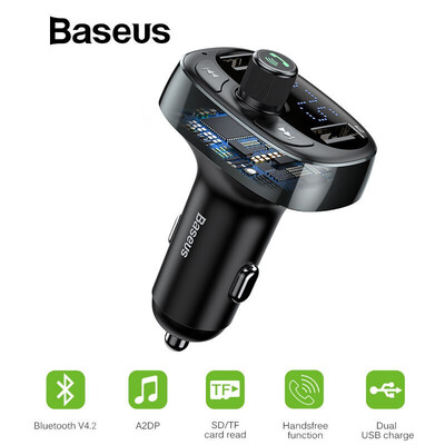 Baseus 34A Dual USB Car Charger FM Transmitter Aux Modulator Bluetooth Handsfree Car MP3 Audio Multifunction fast Car Charger
Baseus 34A Dual USB Car Charger FM Transmitter Aux Modulator Bluetooth Handsfree Car MP3 Audio Multifunction fast Car Charger