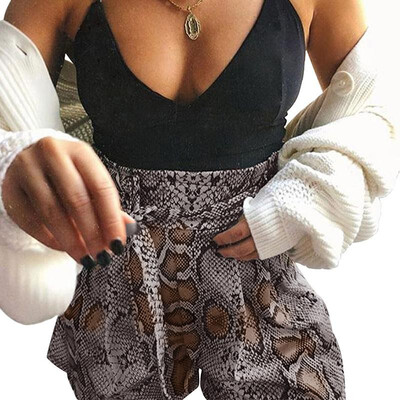 Sexy Women Leopard Snakeskin Print Shorts Elastic High Waist Sashes Fashion Loose Wide Leg Short Pants
Sexy Women Leopard Snakeskin Print Shorts Elastic High Waist Sashes Fashion Loose Wide Leg Short Pants