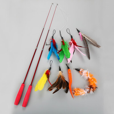 Cat Stick Toys Set Handmade Pet Teaser Feather Wire Chaser Pet Long Rod With bell Feather Plush Chick Toy Cats Interactive Toy
Cat Stick Toys Set Handmade Pet Teaser Feather Wire Chaser Pet Long Rod With bell Feather Plush Chick Toy Cats Interactive Toy