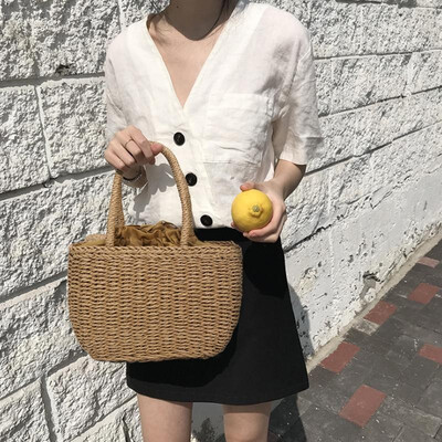 Summer Women Square Straw Handbag Tote Drawstring Solid Color Bohemian Woven Rattan Bag Casual Shoulder Bag
Summer Women Square Straw Handbag Tote Drawstring Solid Color Bohemian Woven Rattan Bag Casual Shoulder Bag