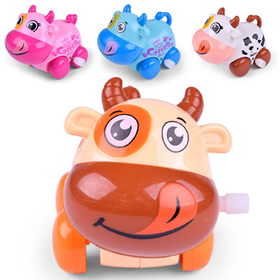 YIWULAClockwork Funny Toy Cartoon Cattle Clockwork Car Educational Toys