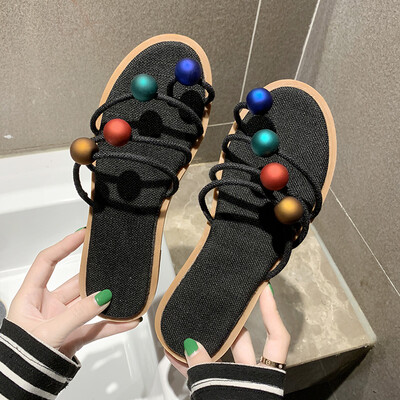 Bohemian slippers womens summer fashion wear flat-bottomed string beads sandals&slippers on holiday non-slip beach womens sh
Bohemian slippers womens summer fashion wear flat-bottomed string beads sandals&slippers on holiday non-slip beach womens sh