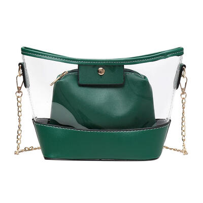 2pcsset Shoulder Clear Messenger Handbags Women PVC Crossbody Bags Clutch