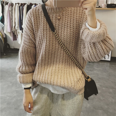 Retro Autumn Winter Knitted Sweater For Women Loose Long Sleeve Solid Color Long Sweater Pullovers
Retro Autumn Winter Knitted Sweater For Women Loose Long Sleeve Solid Color Long Sweater Pullovers