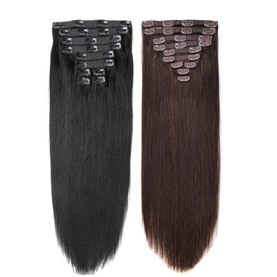 BHF Hair Clip In Human Hair Extensions Straight Full Head Set 7pcs 120g Machine Made Remy Hair Clip Ins human hair 4 120g