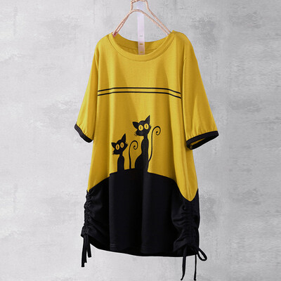 Nomeni Women Casual Short Sleeve Splice Cat Print Party Loose Tie Up Blouse Tops Shirt
Nomeni Women Casual Short Sleeve Splice Cat Print Party Loose Tie Up Blouse Tops Shirt