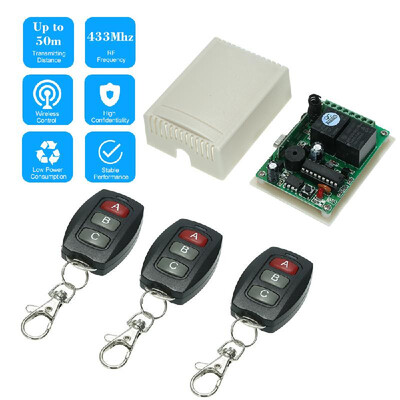 433Mhz DC 12V 2CH Universal 10A Relay Wireless Remote Control Switch Receiver Module&3PCS 3 Key RF 433 Mhz Transmitter Remote
433Mhz DC 12V 2CH Universal 10A Relay Wireless Remote Control Switch Receiver Module&3PCS 3 Key RF 433 Mhz Transmitter Remote