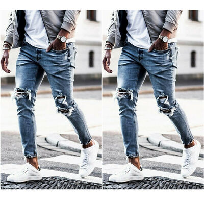 Mens Ripped Jeans Super Skinny Slim Fit Denim Pants Destroyed Frayed Trousers
Mens Ripped Jeans Super Skinny Slim Fit Denim Pants Destroyed Frayed Trousers
