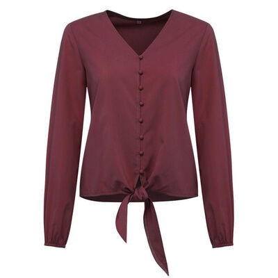 Women Sexy V Neck Chiffon Blouse Tops Solid Bandage Casual Lady Blouse Shirt Button Long Sleeved Blouses Women Clothing
Women Sexy V Neck Chiffon Blouse Tops Solid Bandage Casual Lady Blouse Shirt Button Long Sleeved Blouses Women Clothing