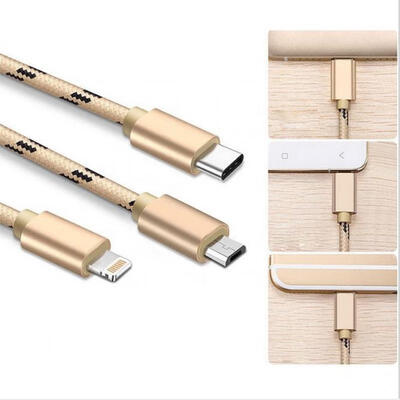Lightning Micro USB Type C 3-in-1 Data Cable Nylon Braided Tangle-Free Charging Cable For IPhone Samsung Galaxy LG HTC
Lightning Micro USB Type C 3-in-1 Data Cable Nylon Braided Tangle-Free Charging Cable For IPhone Samsung Galaxy LG HTC