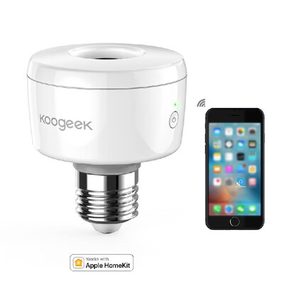 Koogeek Wi-Fi Enabled Smart Socket E27 Light Bulb Adapter Works with Apple HomeKit Support Siri Voice Control Home App Schedules T
Koogeek Wi-Fi Enabled Smart Socket E27 Light Bulb Adapter Works with Apple HomeKit Support Siri Voice Control Home App Schedules T