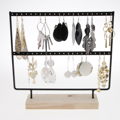 Gobestart Wood Base Metal Jewelry Holder Display Stand Dangle Earrings Hanging 44 Holes
Gobestart Wood Base Metal Jewelry Holder Display Stand Dangle Earrings Hanging 44 Holes