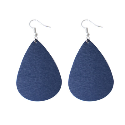 Fashion Teardrop Faux Leather Charm Ear Drops Dangle Hook Earrings Women Jewelry