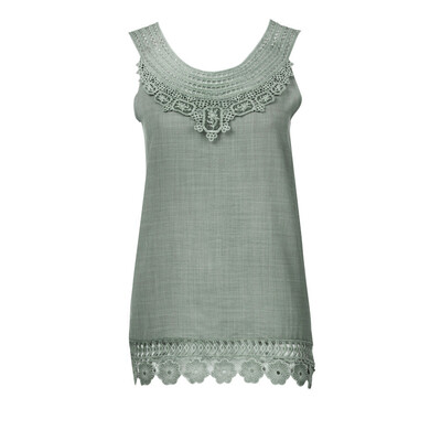 Nomeni Women O-Neck Sleeveless Pure color Lace Plus Size Vest Tops Loose T-Shirt Blouse
Nomeni Women O-Neck Sleeveless Pure color Lace Plus Size Vest Tops Loose T-Shirt Blouse