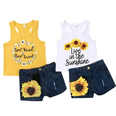 1-6 Years Toddler Kids Baby Girls Clothes Letter Print Vest Floral Tops Denim Shorts Sunsuit Outfit
1-6 Years Toddler Kids Baby Girls Clothes Letter Print Vest Floral Tops Denim Shorts Sunsuit Outfit