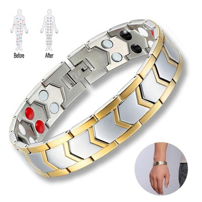 Mens Fashion Gold Magnetic Bracelet Between Health Titanium Steel Bracelet with Magnetic Magnetic Bracelet for men Power
Mens Fashion Gold Magnetic Bracelet Between Health Titanium Steel Bracelet with Magnetic Magnetic Bracelet for men Power