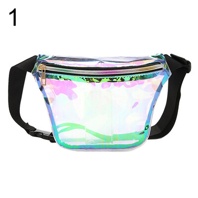 Women Clear Hologram Laser Crossbody Shoulder Pouch Chest Waist Bag Fanny Pack